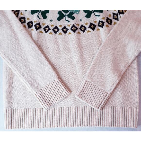 NWT KIEL JAMES PATRICK'S Lucky Irish Sweater Fair Isle Shamrock Women's Large - Picture 5 of 10